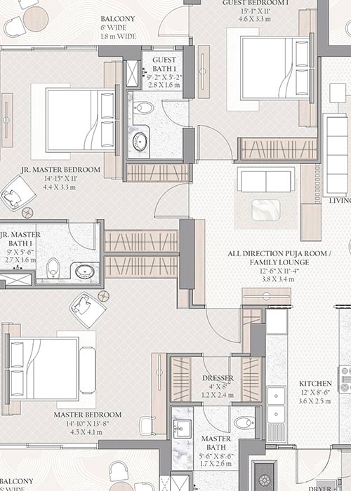 Tarc Ishva 3 BHK Floor Plan & Price
