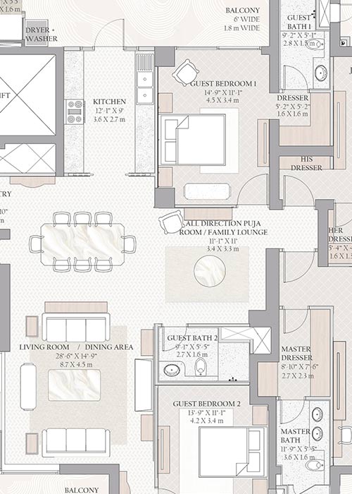 Tarc Ishva 4 BHK Floor Plan & Price